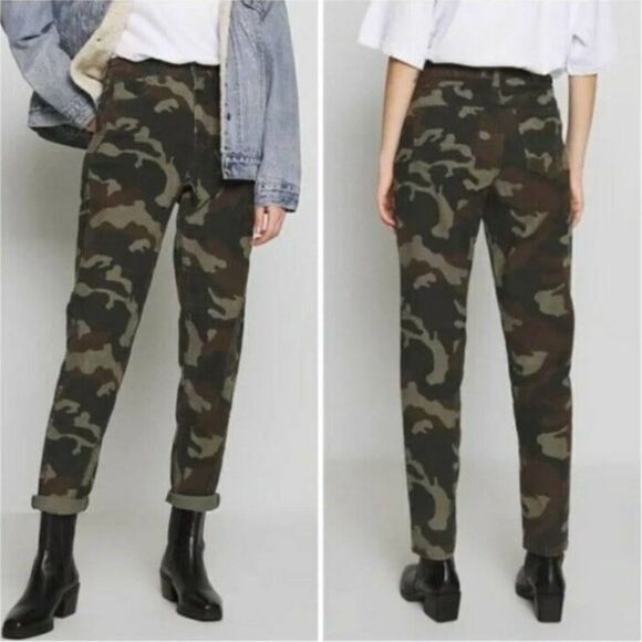 AMERICAN EAGLE CAMO CORDUROY STRAIGHT LEG PANTS SIZE 4 LONG - Picture 2 of 9